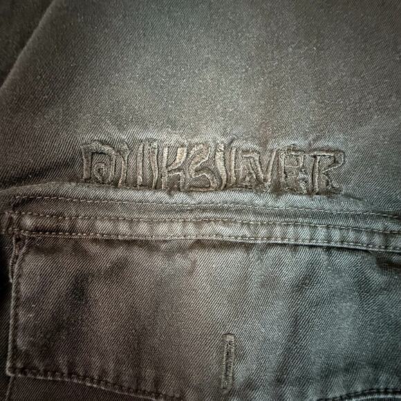 Quiksilver Utility Shirt Jacket Black Small Samurai Logo Long Sleeve Military5 - Picture 5 of 8